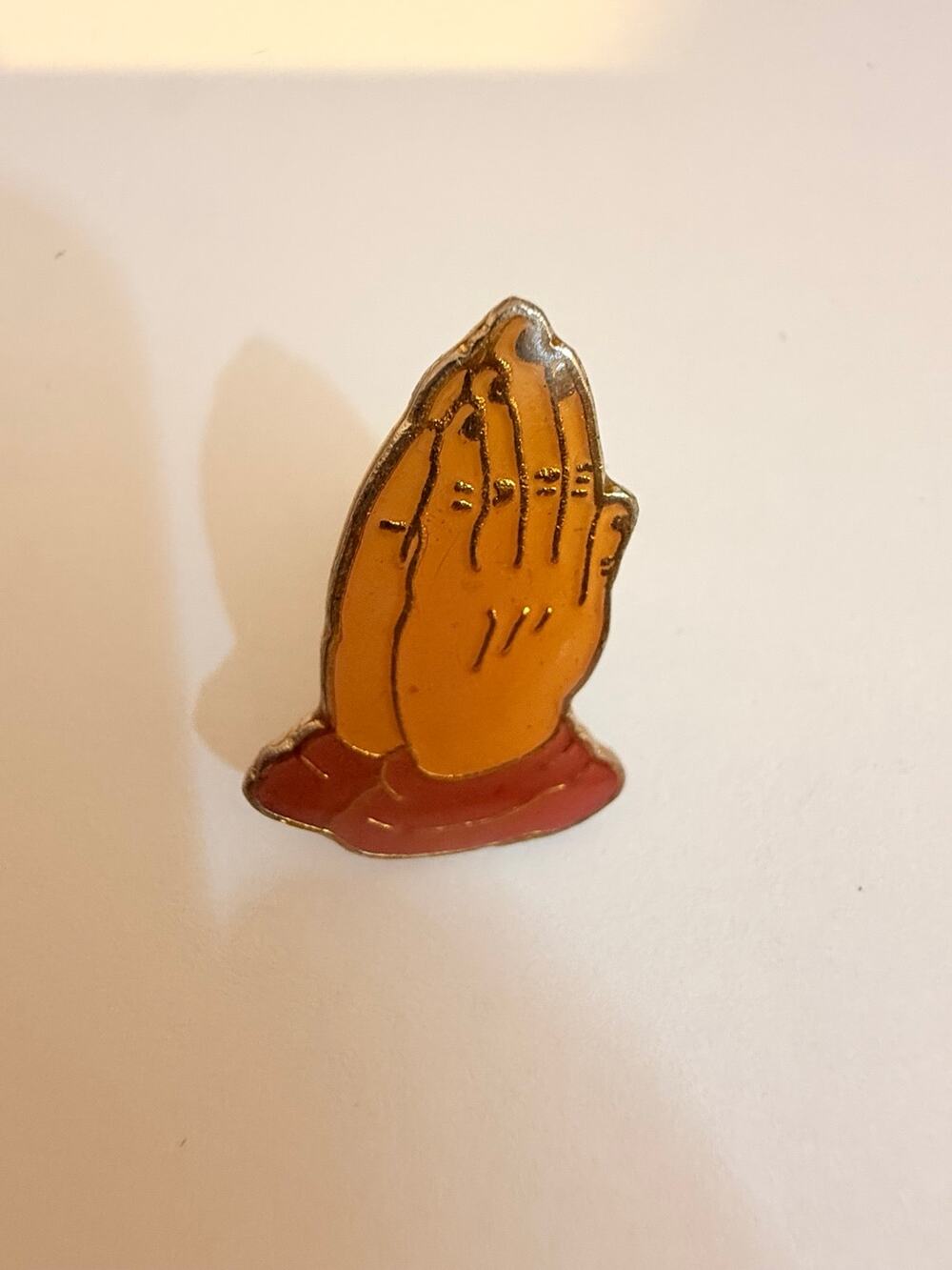 Vintage Metal Praying Hands Lapel Pin